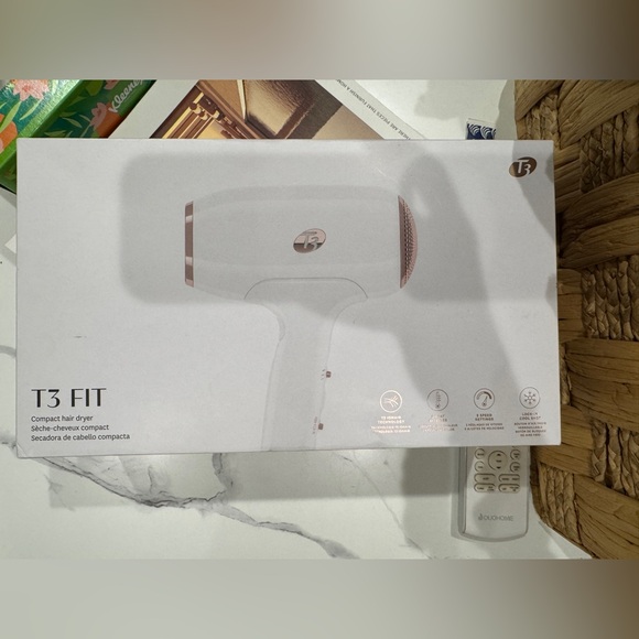 T3 Fit Compact Hair Dryer - White and Rose Gold - Picture 1 of 4